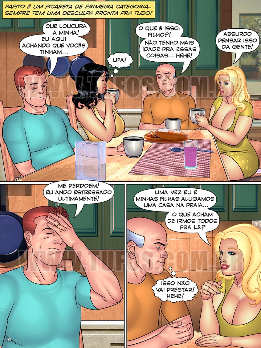 Página 3 do quadrinho adulto: BIQUÍNI BRANCO É UM PROBLEMA – Leia completo em XCOMICS