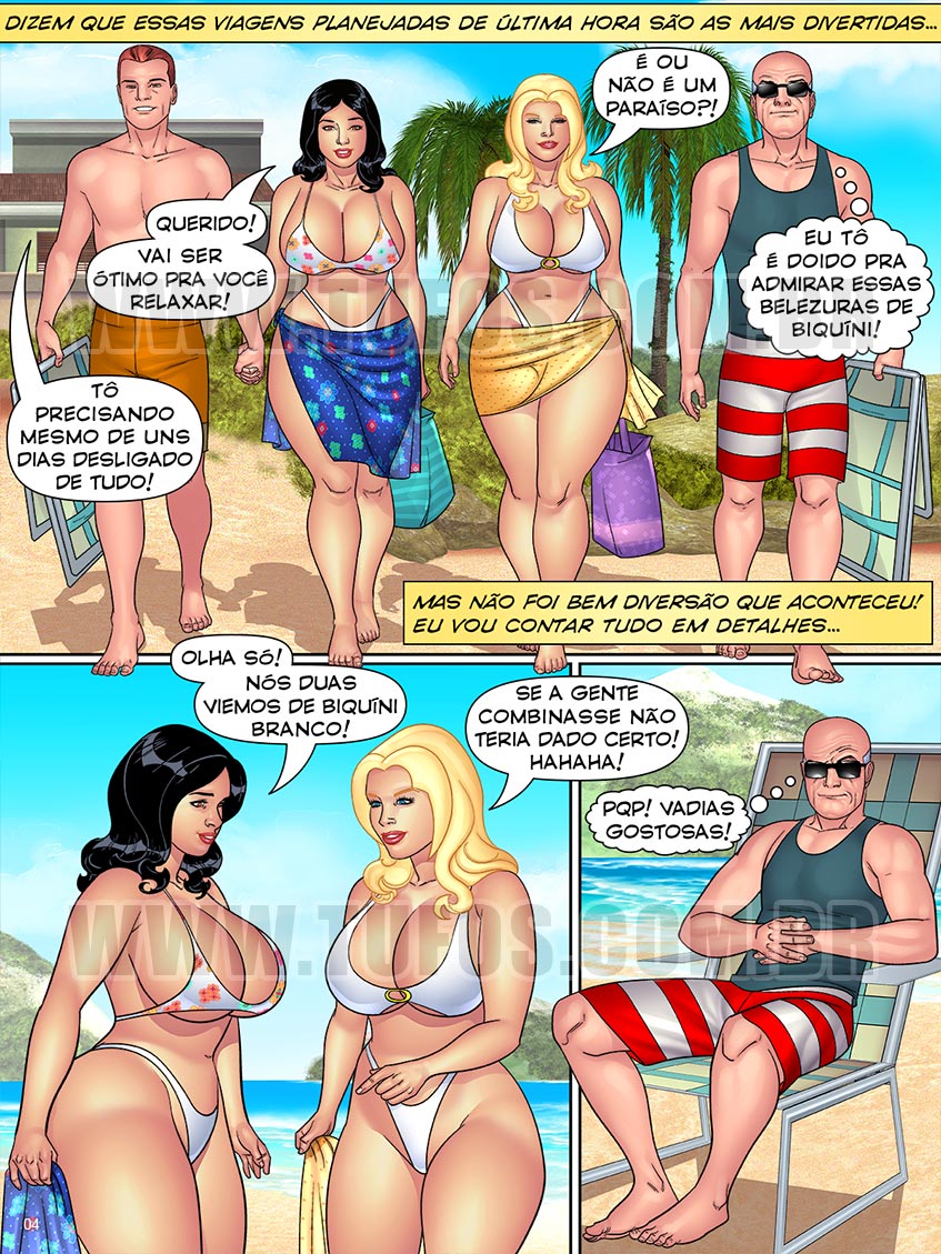 Página 4 do quadrinho adulto: BIQUÍNI BRANCO É UM PROBLEMA – Leia completo em XCOMICS