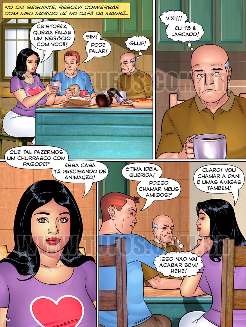 Página 2 do quadrinho adulto: CHURRASCO COM PAGODE - PARTE 1 – Leia completo em XCOMICS