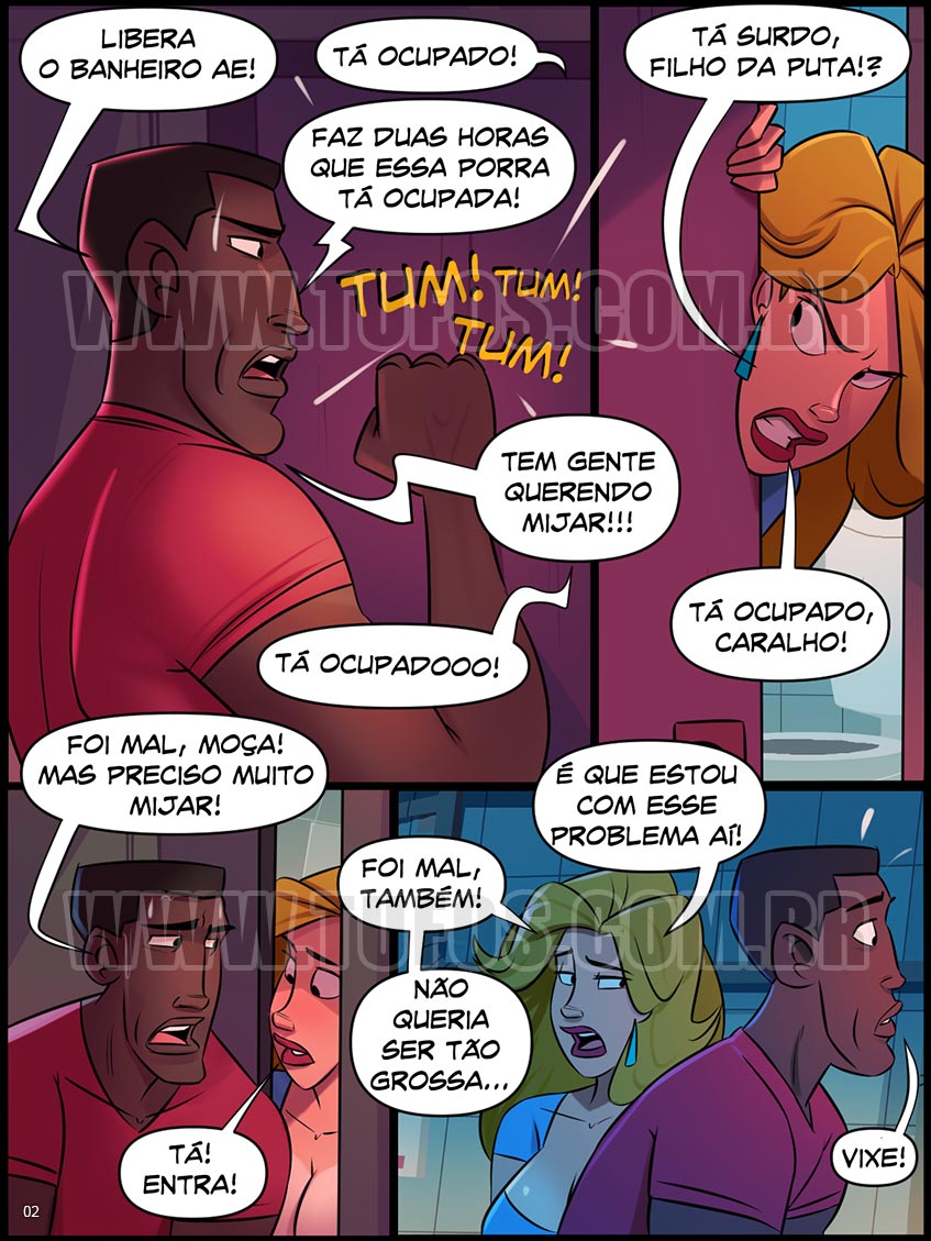 Página 2 do quadrinho adulto: FESTA NO BANHEIRO – Leia completo em XCOMICS