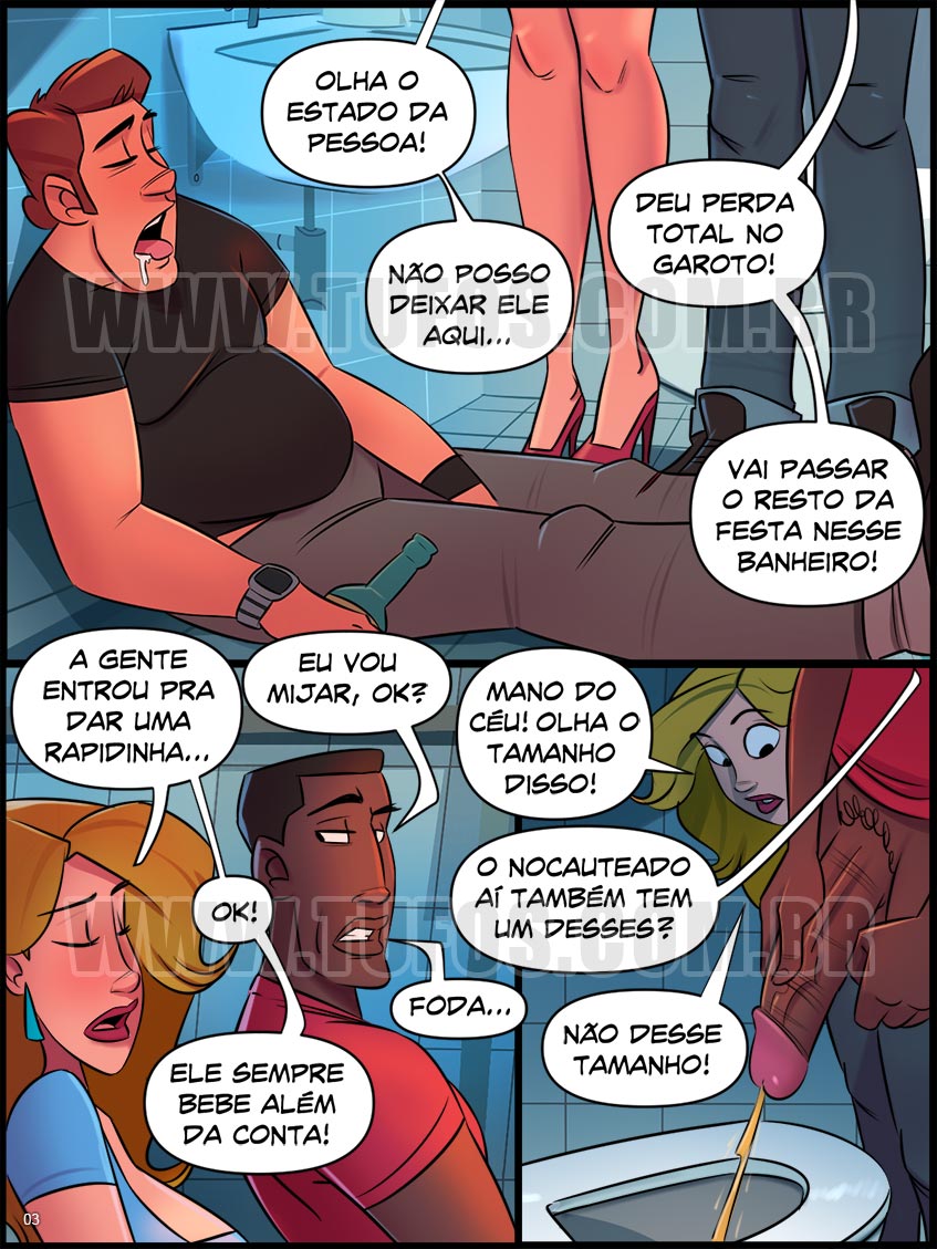 Página 3 do quadrinho adulto: FESTA NO BANHEIRO – Leia completo em XCOMICS
