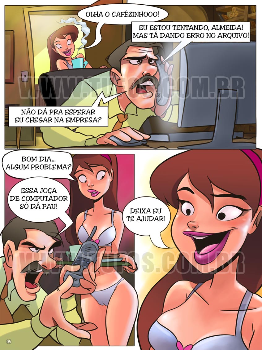 Página 5 do quadrinho adulto: TENTAÇÃO EM CASA – Leia completo em XCOMICS